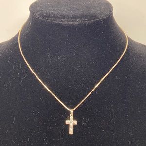 18” Silver Necklace with Cross